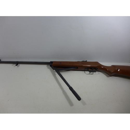 352 - A .22 CALIBRE AIR RIFLE, 44CM BARREL, WOODEN STOCK LENGTH 103CM