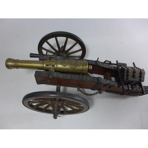 363 - A MODEL OF A NAPOLEONIC WAR CANON, LENGTH 35CM