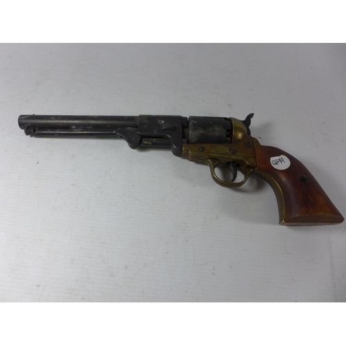 370 - A BKA NON FIRING COPY OF A PERCUSSION CAP COLT REVOLVER, 18.5CM BARREL, LENGTH 33CM