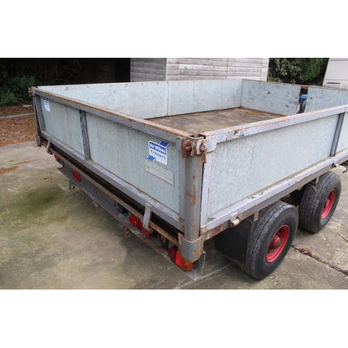 209 - IFOR WILLIAMS TWIN AXLE 10' PLANT TRAILER WITH SIDES & A WINCH NO VAT