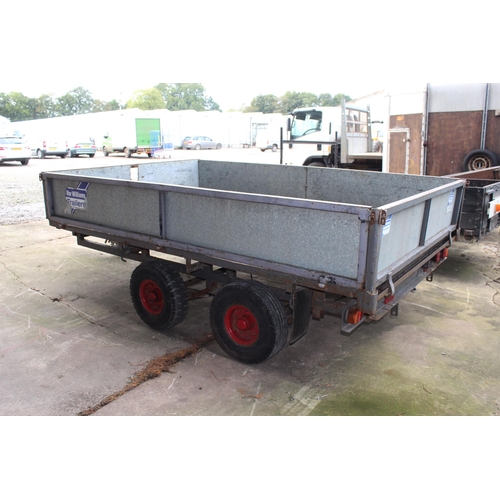 209 - IFOR WILLIAMS TWIN AXLE 10' PLANT TRAILER WITH SIDES & A WINCH NO VAT