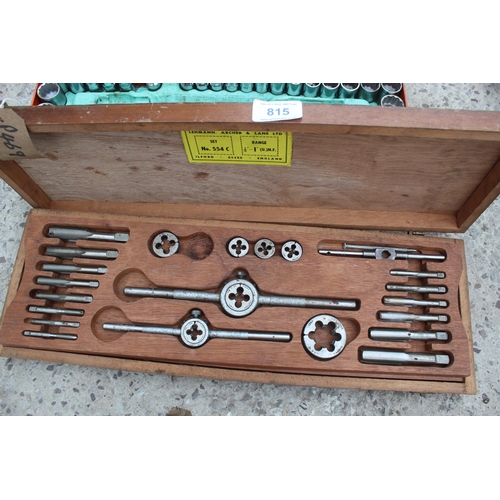 UNF TAP AND DIE SET LEAMAN ARCHER & LANE 1/4"1" NO VAT