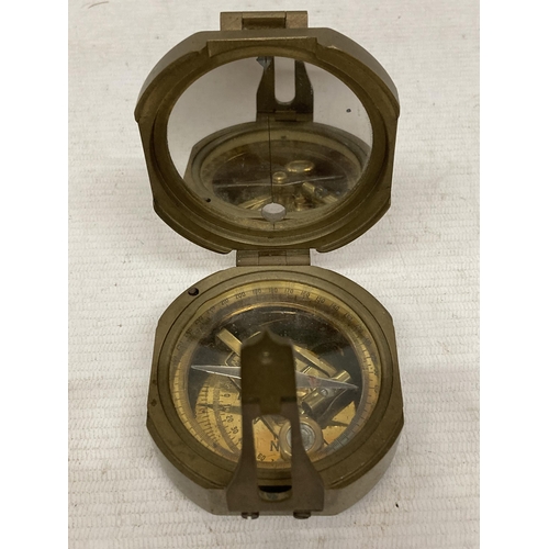 12 - A STANLEY, LONDON BRASS COMPASS