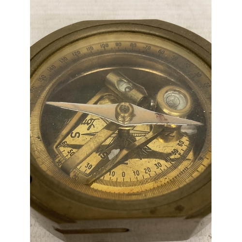 12 - A STANLEY, LONDON BRASS COMPASS