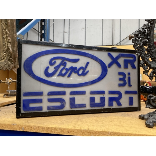 56 - A FORD XR 3I ESCORT ILLUMINATED BOX SIGN