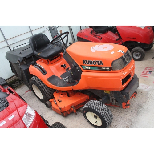 137 - KUBOTA G18 DIESEL RIDE ON MOWER 2400 HOURS  + VAT