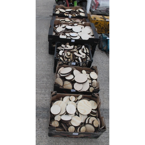 1393 - NINE LARGE BOXES OF PLYWOOD DISCS USED FOR RESIN FLOOR INSTALLATIONS NO VAT