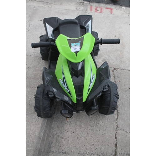 381 - BOYS QUAD RC400 ELECTRIC WITH CHARGER (GWO) - NO VAT