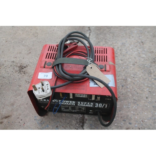 70 - SEALEY SUPER CHARGER 30/1 BATTERY CHARGER IN WORKING ORDER  NO VAT