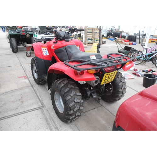 162 - HONDA 420 4 WHEEL DRIVE QUAD CU13GCX 2013 FULLY ROAD LEGAL GOOD WORKING ORDER WITH V5 + VAT