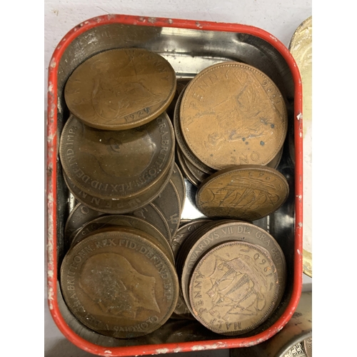 183 - A COLLECTION OF PRE-DECIMAL COINS TO INCLUDE PENNIES, HA'PENNIES, FLORINS, ETC