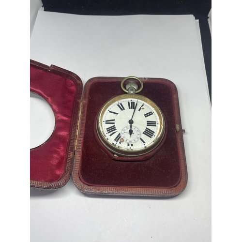 72 - A GOLIATH POCKET WATCH IN A HALLMARKED BIRMINGHAM SILVER CASE