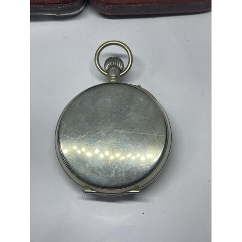 72 - A GOLIATH POCKET WATCH IN A HALLMARKED BIRMINGHAM SILVER CASE