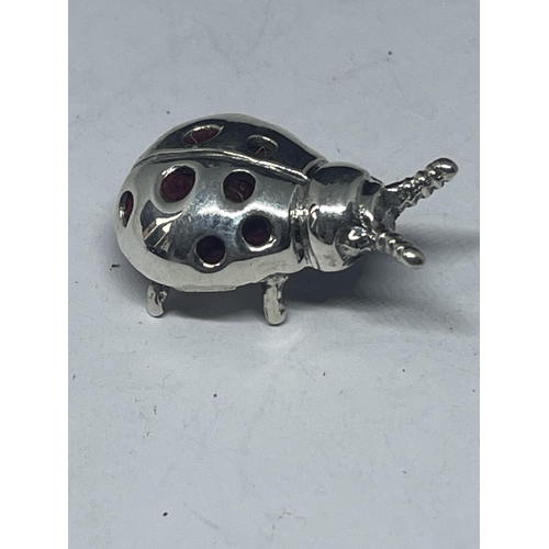 74 - A SILVER PIN CUSHION IN THE FORM OF A LADYBIRD