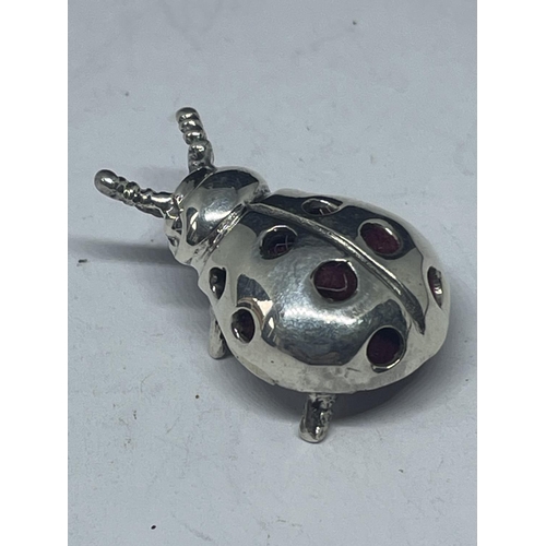 74 - A SILVER PIN CUSHION IN THE FORM OF A LADYBIRD