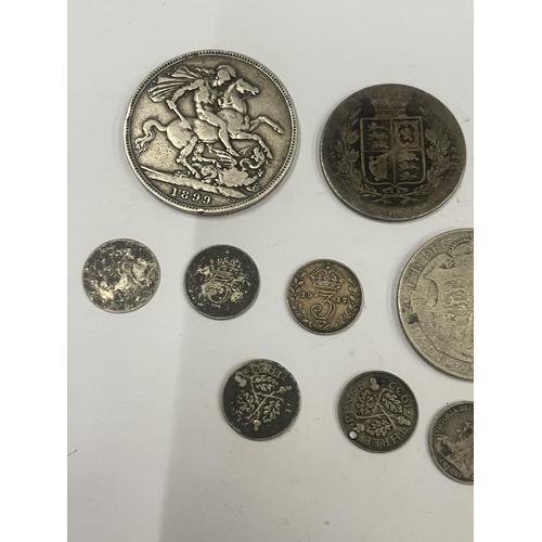 77 - FIFTEEN ASSORTED SILVER COINS