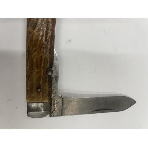 86 - A VINTAGE SHEFFIELD POCKET KNIFE INDISTINCT MAKERS MARK