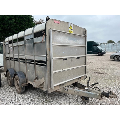 215 - IFOR WILLIAMS TWIN AXLE STOCK TRAILER + VAT