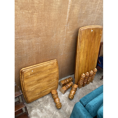 2997 - A MODERN HARDWOOD COFFEE TABLE ON TURNED LEGS AND A SMALLER COFFEE TABLE