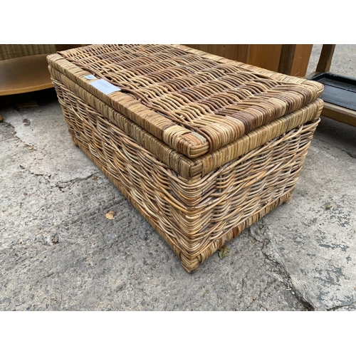 3082 - A MODERN WICKER STORAGE BASKET, 27