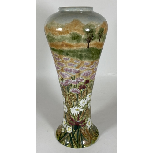 708 - A COBRIDGE STONEWARE 'SUMMER MEADOW' DAISY FIELD LIMITED EDITION VASE DESIGNED BY RACHEL BISHOP, HEI... 