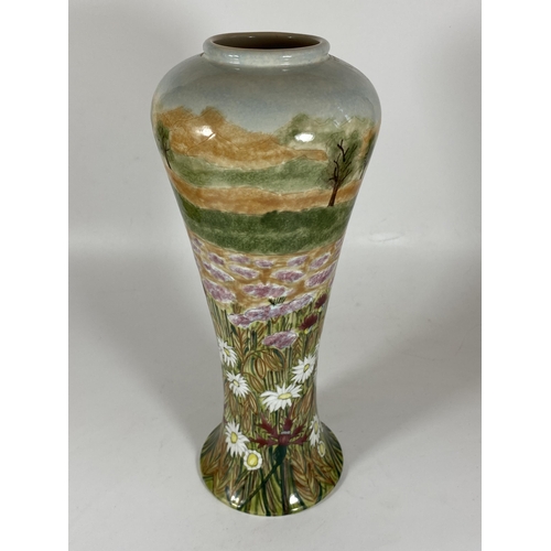 708 - A COBRIDGE STONEWARE 'SUMMER MEADOW' DAISY FIELD LIMITED EDITION VASE DESIGNED BY RACHEL BISHOP, HEI... 