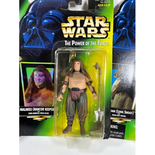 101 - THREE 1990'S SEALED KENNER STAR WARS FIGURES - GAMORREAN GUARD & POWER OF THE FORCE MALAKILI & LONG ... 