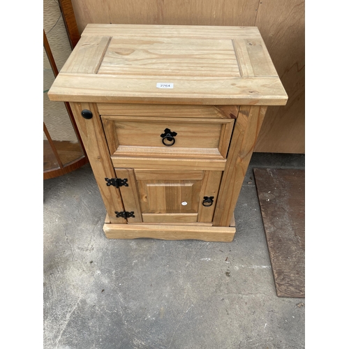 2764 - A MEXICAN PINE BEDSIDE LOCKER