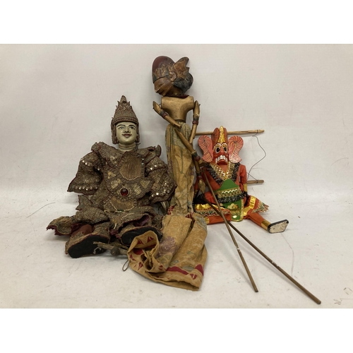 6 - A GROUP OF VINTAGE ORIENTAL DESIGN HAND PAINTED PUPPETS