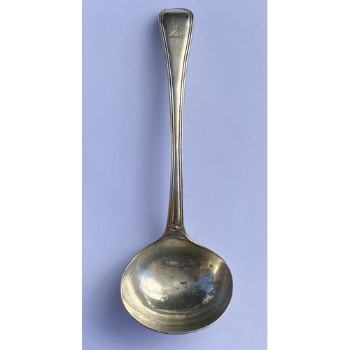 73 - A VICTORIAN 1847 HALLMARKED LONDON SILVER LADLE, MAKER CHAWNER & CO, LENGTH 17 CM, WEIGHT 70 GRAMS