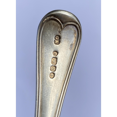 73 - A VICTORIAN 1847 HALLMARKED LONDON SILVER LADLE, MAKER CHAWNER & CO, LENGTH 17 CM, WEIGHT 70 GRAMS