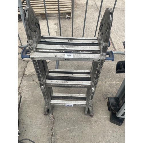 1808 - A SET OF FOLDING ALUMINIUM LADDERS