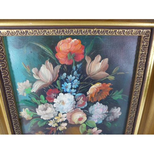 316 - MICHELE CICALO (U.S.A. 1931) VASE OF FLOWERS, OIL ON CANVAS, SIGNED LOWER LEFT, LABEL VERSO FROM THE... 