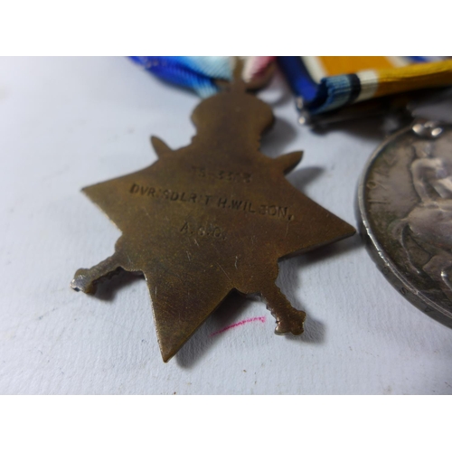 375 - A WORLD WAR I MEDAL GROUP AWARDED TO TS - 3303 CORPORAL T H WILSON OF THE ARMY SERVICE CORPS COMPRIS... 