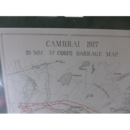 381 - THREE MAPS RELATING TO WORLD WAR I, TO INCLUDE BATTLE LINES OF THE WESTERN FRONT, CAMBRAI 1917, GALL... 