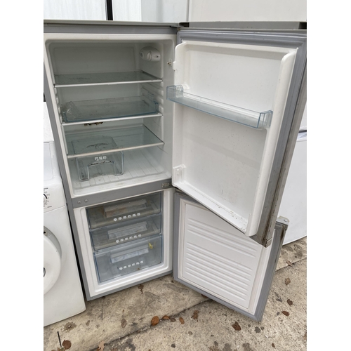 2357 - A GREY DAEWOO UPRIGHT FRIDGE FREEZER