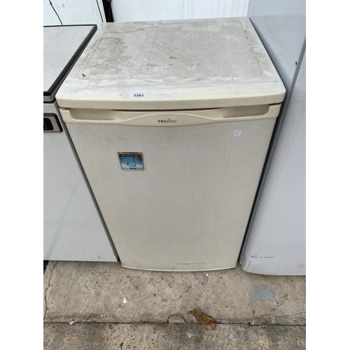 2362 - A WHITE PROLINE UNDERCOUNTER FRIDGE