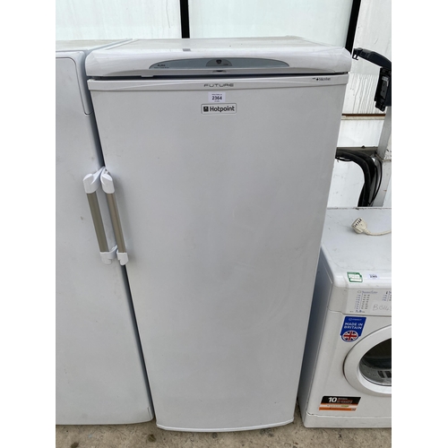 2364 - A WHITE HOTPOINT FUTURE UPRIGHT FRIDGE