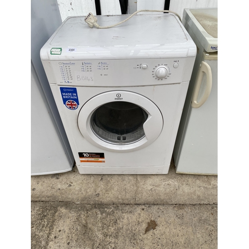 2365 - A WHITE INDESIT 7KG TUMBLE DRYER