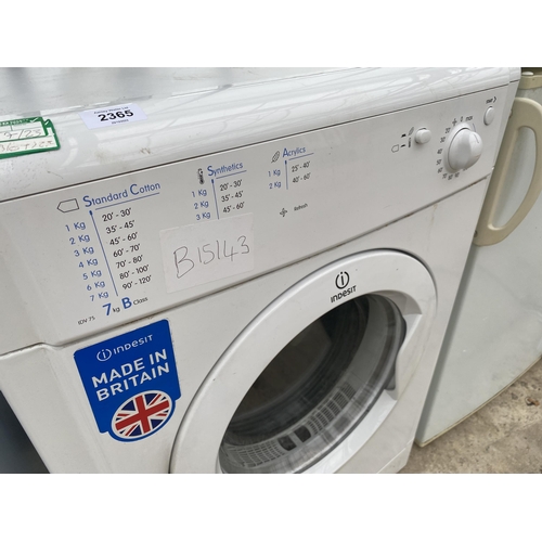 2365 - A WHITE INDESIT 7KG TUMBLE DRYER