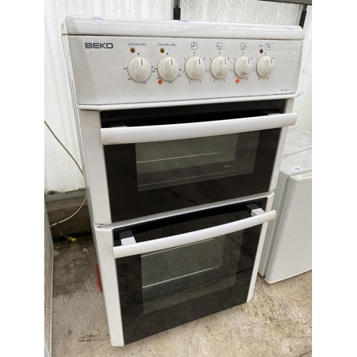 2368 - A BLACK AND WHITE BEKO ELECTRIC OVEN AND HOB