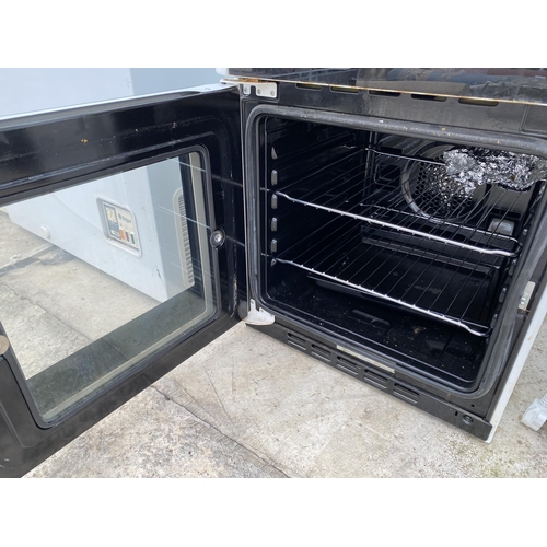 2368 - A BLACK AND WHITE BEKO ELECTRIC OVEN AND HOB