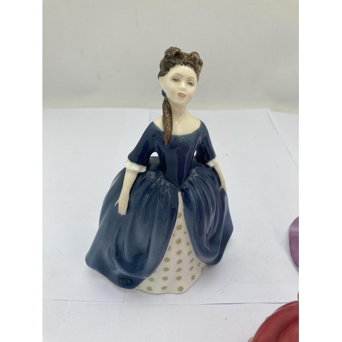 391 - THREE ROYAL DOULTON LADY FIGURES - 'DEBBIE' HN2385, 'VALERIE' HN2107 AND GEMSTONES COLLECTION 'AMETH... 