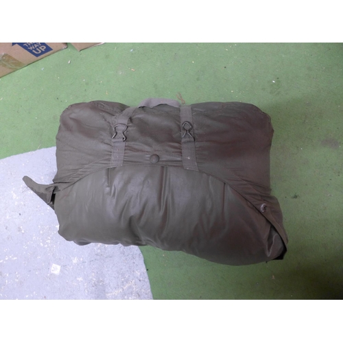 394 - A GERMAN GREEN SNIPER SLEEPING BAG WITH ARMS