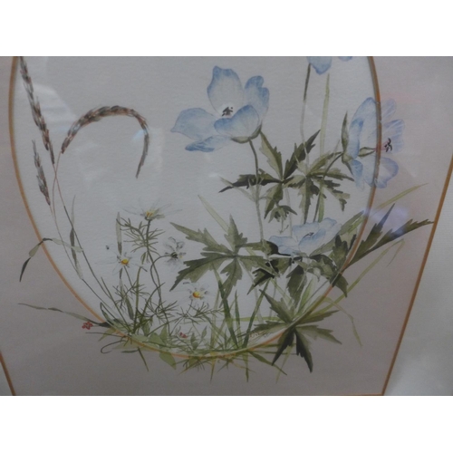 331 - E.VIZ (20TH/21ST CENTURY) FLORAL SCENE WATERCOLOUR, SIGNED RIGHT, 25 X 23CM, FRAMED A GLAZED AND AMU... 