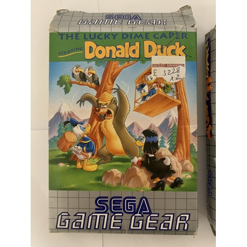 322 - TWO BOXED SEGA GAME GEAR GAMES TO INCLUDE THE LUCKY DIME CAPER STARRING DONALD DUCK AND DYNAMITE HEA... 