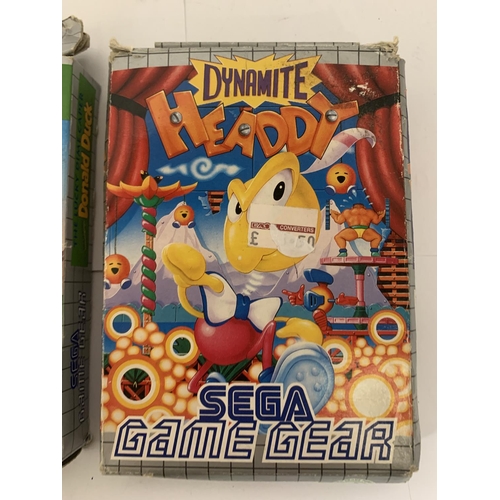 322 - TWO BOXED SEGA GAME GEAR GAMES TO INCLUDE THE LUCKY DIME CAPER STARRING DONALD DUCK AND DYNAMITE HEA... 