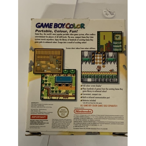 336 - A BOXED GAMEBOY COLOR PORTABLE HANDHELD