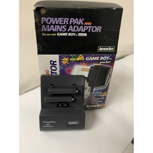 339 - FIVE GAMING POWERPACKS TO INCLUDE A POWER PAK AND MAINS ADAPTOR FOR USE WITH GAMEBOY POCKET, GAMEBOY... 