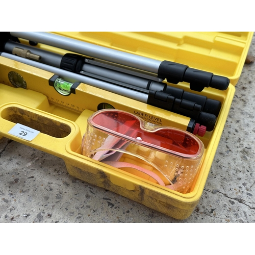 29 - A BOXED LASER LEVEL KIT NO VAT